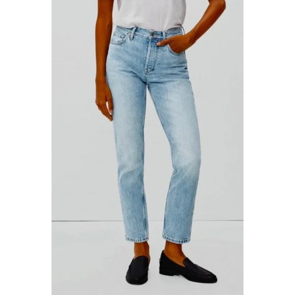 Everlane High Rise Straight Leg Light Wash Jeans Size 28